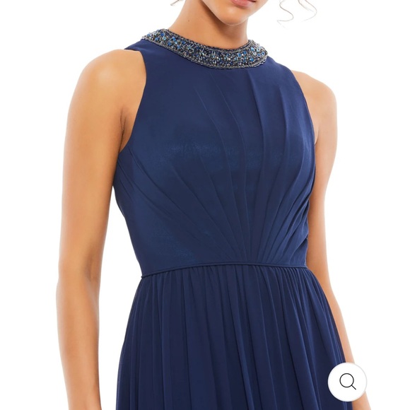 MAC DUGGAL SZ 4 BEJEWELED NECKLINE CHIFFON DRESS NWT - Picture 2 of 4